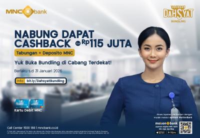 Cuan Dobel! MNC Bank Beri Cashback & Bunga Simpanan 1 Cuan Dobel! MNC Bank Beri Cashback & Bunga Simpanan